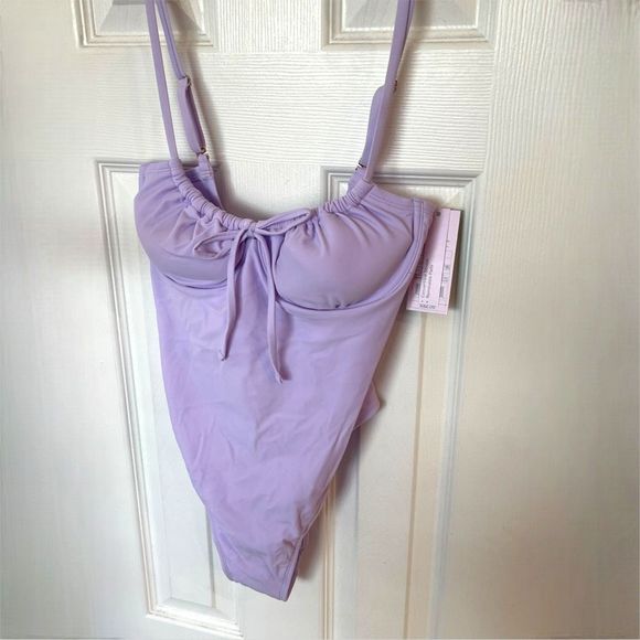 WILD FABLE Shirred Underwire Cheeky Swimsuit in Purple Size Small NEW - Picture 6 of 11